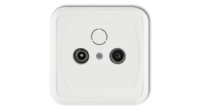 Liza Gniazdo Antenowe Rtv Końcowe 2Db Biały Gak-1L