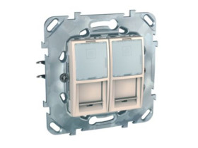 UNICA Gniazdo komputerowe 2x RJ45 kat.5 UTP piaskowy MGU50.2020.25Z SCHNEIDER ELECTRIC