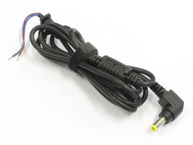 Wtyk DC 2.5/5.5 kątowy z przewodem 1.5m, filtr ferrytowy