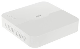 Rejestrator NVR UNIVIEW, VCA, 4xIP, 4xPoE, 8Mpix/4K, 64Mb/s, VGA, HDMI, 1xHDD, 1xFE, biała obudowa, 48VDC