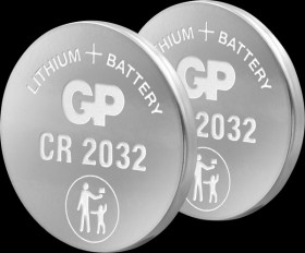 GPCR2032STD192C2 Lithium button cell, 3 V, 220 mAh, 20.0 x 3.2 mm, pack of 2