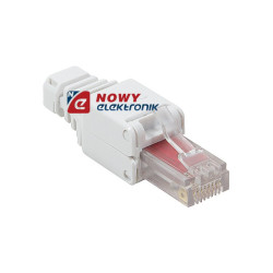 Wtyk tel. 1080-8P8C Kat.6 Drut Beznarzędziowy zacisk, okrągły RJ45