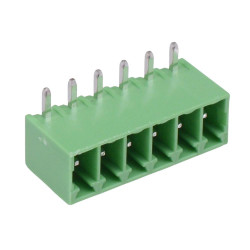 6-Way 3.5mm Horizontal PCB Header Closed Ends 8A 300V