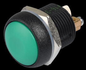 IRR3V232000 IR push-button, 16 mm - curved, screw, green