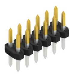 Pin header, 12 pole, pitch 2 mm, straight, black, 10062340