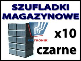 CZARNE szufladki warsztatowe magazynowe 10 sztuk