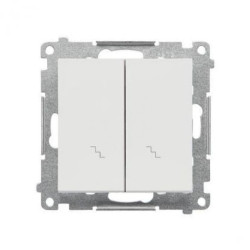 Simon 55 Łącznik schodowy podwójny (moduł) 10 AX, 250 V~, szybkozłącza Jasnoszary mat TW6/2.01/114