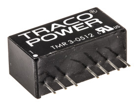 Przetwornica DC-DC, 3W, Uwe 4,5 → 9 V DC, Uwy 12V dc, Iwy 250mA, TRACOPOWER