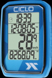 PROTOS 205 BLUE Bike computer with 5 functions, wireless, blue