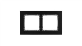 Deco Ramka Uniwersalna Podwójna - Aluminium Szczotkowane (Ramka: Czarna Spód:...
