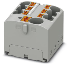 Distribution block, push-in connection, 0.2-6.0 mm², 7 pole, 32 A, 6 kV, gray, 3273856