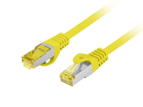 Patchcord kat.6a s/ftp lszh cu 15m żółty fluke passed lanberg PCF6A-10CU-1500-Y