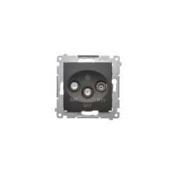Gniazdo antenowe RTV-2xSAT czarny mat DASK2.01/49 Kontakt-Simon 54