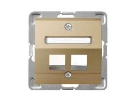 IMPRESJA Obudowa gniazda podwójne typu Keystone skośna złoty metalik GPK-2YS/p/28 OSPEL