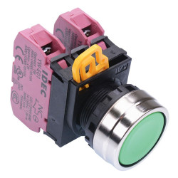 YW4B-M1E02G Green 22mm Metal Bezel Momentary Push Button Switch 2NC IP65 IDEC