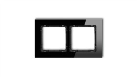 Ramka Uniwersalna Podwójna - Szkło (Ramka: Czarna Spód: Czarny) 12-12-Drg-2