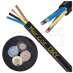 Przewód prądowy H05VV-F / OWY 500V 4x1 warsztatowy czarny linka Mercor