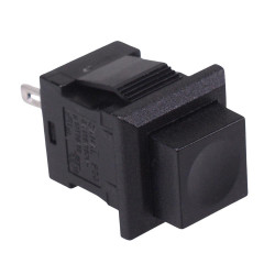 Black On-Off Latching Square Push Button Switch SPST 6A