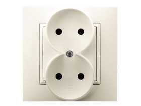 ARIA Gniazdo podwójne kompletne z ramką ecru GP-2U/27 OSPEL