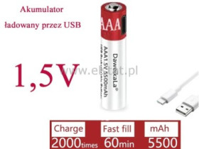 Akumulator litowo-jonowy; 5500mAh; 1,5V ( AAA )