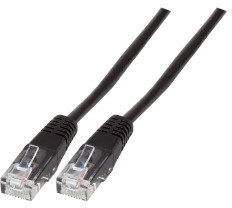 Telephone cable, RJ45 plug, straight to RJ45 plug, straight, 10 m, black, K2422.10