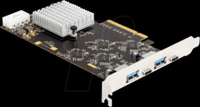 90097 PCIe x8 &gt; 2x external USB 3.2 C, 2x USB 3.0 A