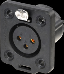 NC3FDX-TOP XLR-Chassis connector female 3-pole TOP