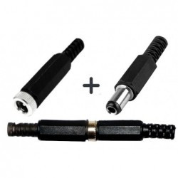 Wtyk Gniazdo DC 2.1x5.5mm męski + żeński na przewód