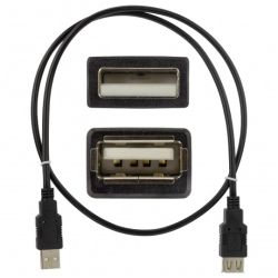 NEKU Kabel przedłużacz USB 2.0 A (wtyk / gniazdo) czarny 0,8m