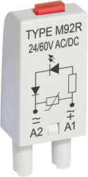 Moduł sygnalizacyjny LV LED czerwony + V 24-60V AC/DC M92R szary 854859