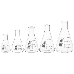 EISCO CH196034 Premium Erlenmeyer Set, Narrow Neck, Borosilicate 3.3 Glass