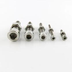 M5x20 Allen Key Screws with Nuts - Stainless Steel Bolt - 10 pcs