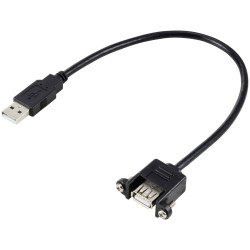 Renkforce RF-5720402 USB cable USB 2.0 USB-A plug to socket 0.25 m Black