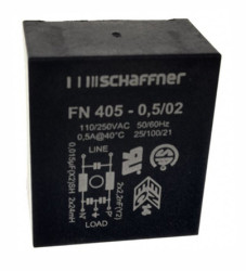 Filtr EMI 500mA 1-fazowy 250 V AC 400Hz 24 mH Schaffner, montaż PCB