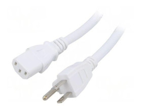 SN45-3/14/1WH Kabel: 3x14AWG, IEC C13 żeński,NEMA 5-15 (B) wtyk, 1m
