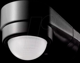 6612 Motion detector, infrared, IP65, black, corner mounting