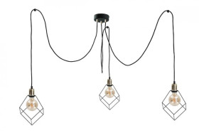 Lampa wisząca loftowa 3 xE27 RUBEN GOLD