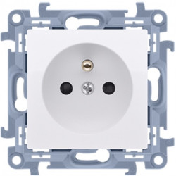 Gniazdo zasilające pojedyncze SIMON 10 białe [2P+Z] 16A Kontakt Simon CGZ1C.01/11