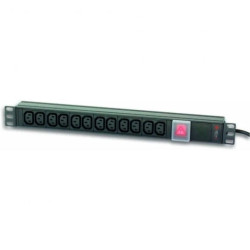 Listwa zasilająca RACK 1U 12x GNIAZDO C13 Wtyk C20 DO UPS I-CASE STRIP-12C