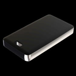 Teko - seria REMO-TEK (13120.44) - obudowa do pilota w kolorze czarnym z chromowanymi metalowymi bokami (71,5 x 39,3 x 11,5 mm)