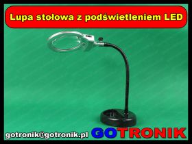 Lupa stołowa z podświetleniem LED