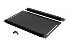 Przesuwny panel z gumowymi krawędziami do wprowadzania kabli czarny do szaf stojących 19 cali Hyper Pro DN-DGR-CME-B