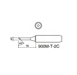 900M-T-2C Cut Black Soldering Iron Tip