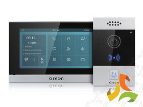 Zestaw wideodomofonowy IP GR-OS6-P + GR-IS4-SL podtynkowy TCP/IP 7" POE/DC12 V VoIP 4LED IR RFID IP65 GREON GR-Z2N(L) ELFON