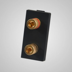 TouchMe Moduł 1/2 gniazdo podwójne głośnikowe stereo czarne TM909B