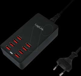 USB charger, 44 W, 8x USB-A, 8800 mA