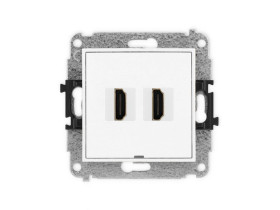 MINI Gniazdo HDMI podwójne 2.0 bez p.opis. biały MHDMIBO-4 KARLIK