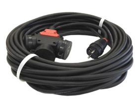 Przedłużacz budowlany jednofazowy elCORD 16A 230V IP44 20m H07RN-F 3G1,5 z wtyczką uni-schuko i potrójnym gniazdem 32125200