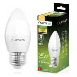 Żarówka LED E27 B35 2,5W = 25W 249lm 3000K Ciepła 180 LUMILED
