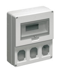 Rozdzielnia budowlana pusta 12 mod.3 gniazda 16A szara EC69024